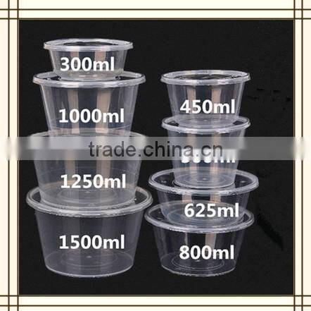 280ml 300ml 450ml 500ml 625ml 750ml 800ml 1000ml Clear innovative microwavable disposable pp food container meal prep containers