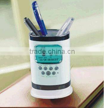 Novelty mini table clock,1 in 4 Digital 4-side Rotation digital alarm clock YF2606