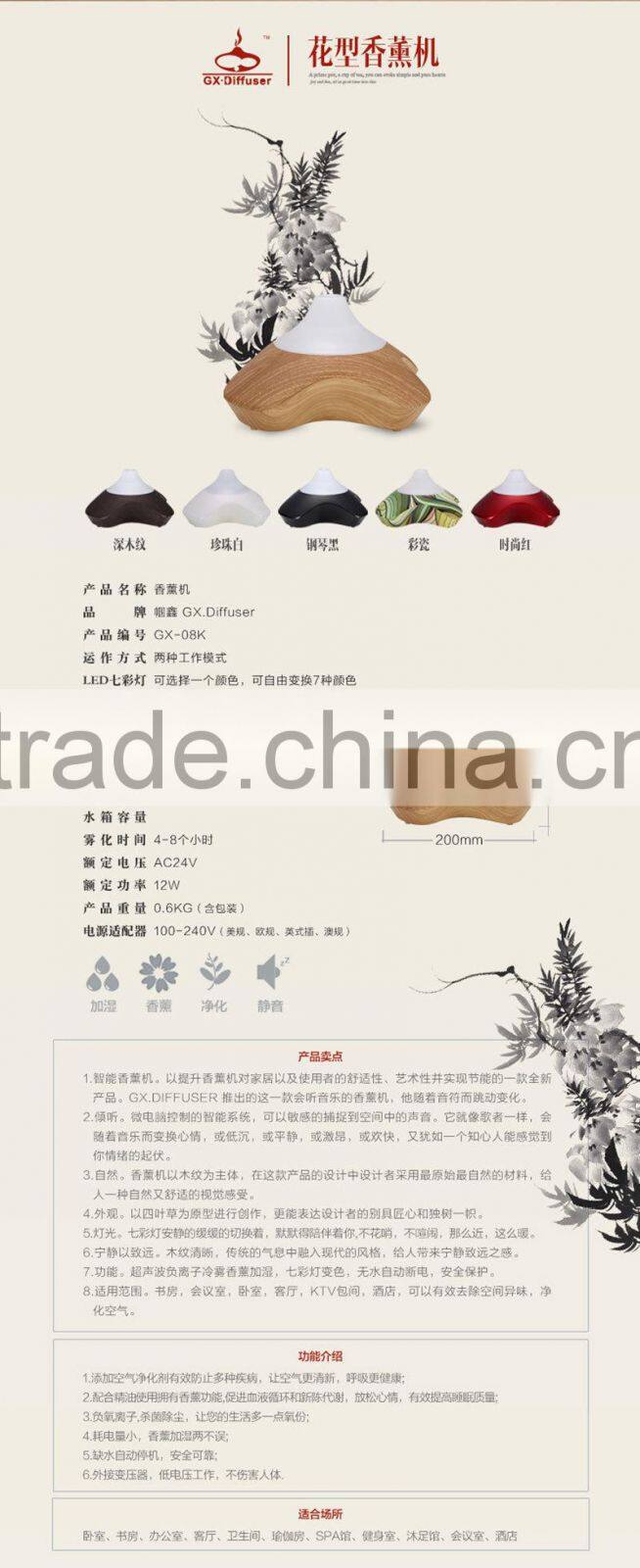 GX Diffuser can listen music,dancing light scented oil diffuser electric,oil diffuser for home