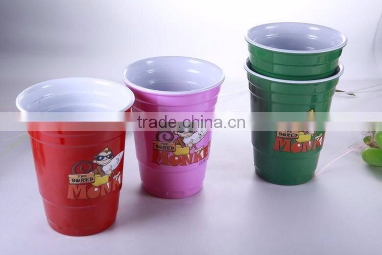 Holiday Christmas Santa Belt Thick Melamine 16 Oz Cups, different design melamine cup, unbreakable kids melamine cups