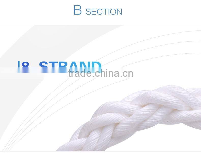 8-strand braided 40mm polyproplene mooring rope for ship