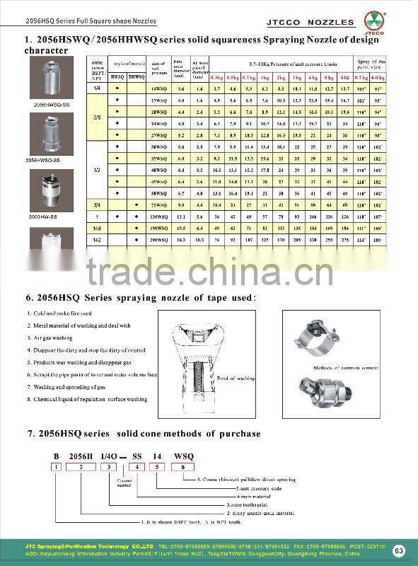 Industrial Full Square spray nozzle