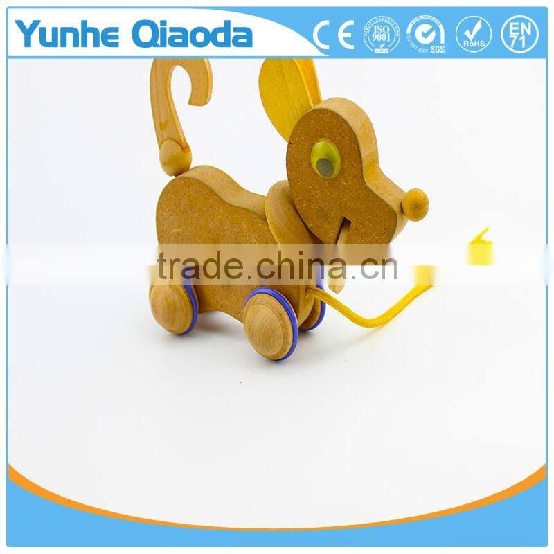 colorful Pull Along Dog Wooden Toy as you pull they make a fun baby
