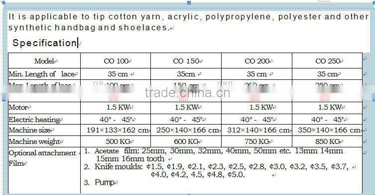 CREDIT OCEAN Automatic Lace Tipping Machine