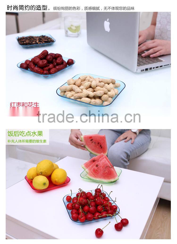 Colored Transparent Snack Dishes/Candy Fruit Holder Plate package of 4pcs