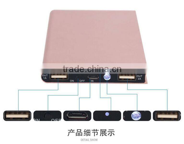 20000 mah extrathin solar Charger Aluminum External Battery Backup Ultra Thin Solar Power bank