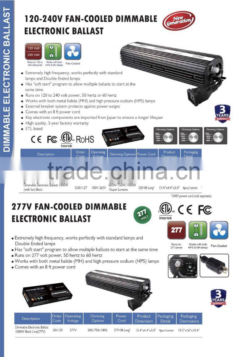 Honest Manufacturer SINOWELL Hydroponics 1000w Grow Light Electronic Digital Ballast