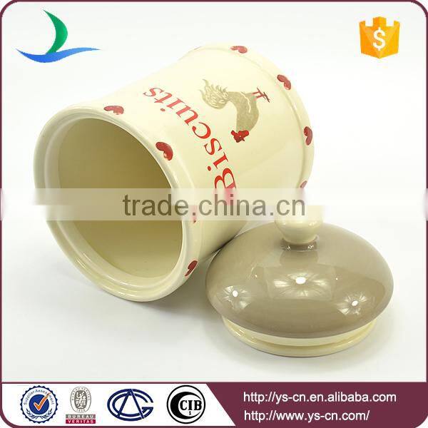 2015 ceramic cock decal tea jars ,Storage Jars factory