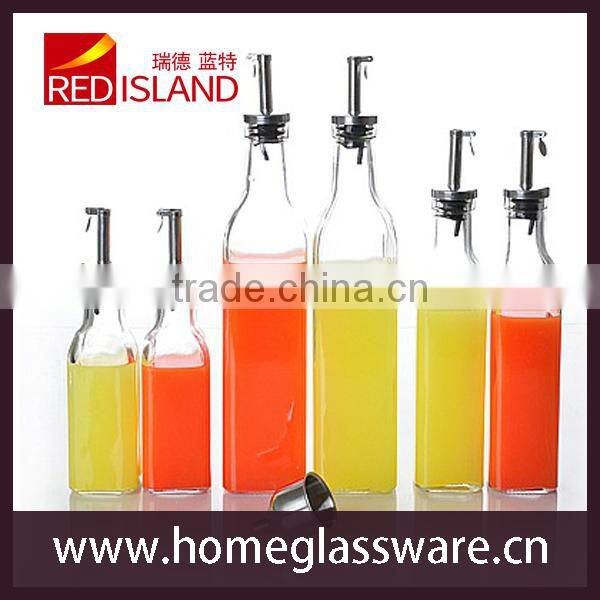 200ml glass oil and vinegar bottle set with metal stand