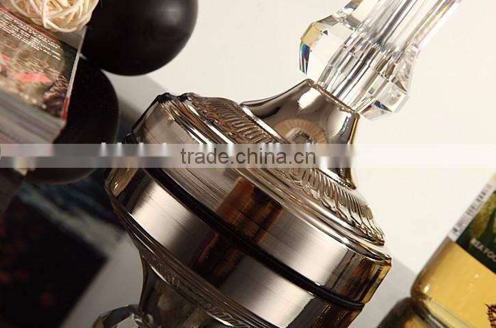 Luxury K9 clear crystal carving fabric lampshade table lamp