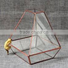 Micro landscape indoor glass greenhouse/ clear glass indoor plant terrarium /Geometric Glass Terrarium