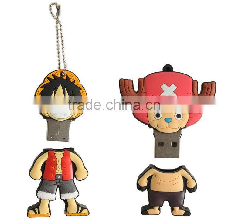 One Piece pvc cartoon mini usb flash drive shell