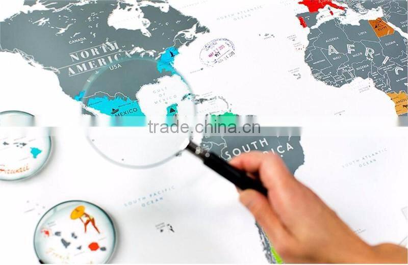 Scrape Map World Map Personalized Scrape off XL Size Unique and Large World Map Poster with a Layer AMA-16