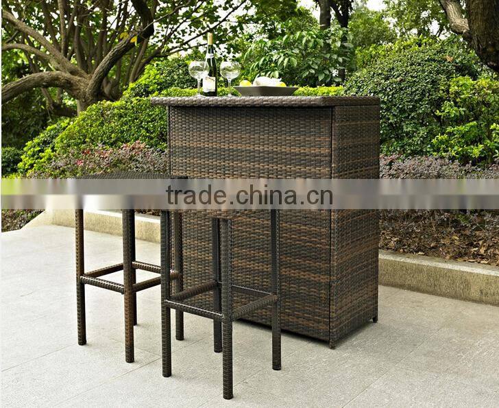 2017 Sigma SGS tested all weather outdoor led resin wicker portable bar table