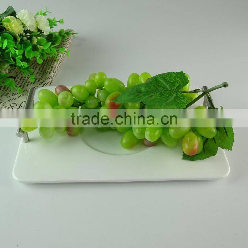 Stock white glazed rectangular porcelain fruit plate wholesale