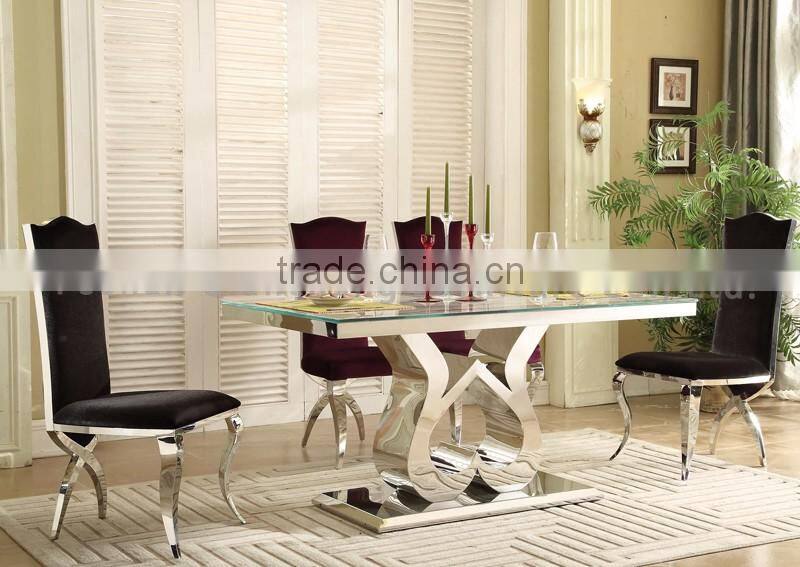 Metal Heart-Shaped Leg Marble Table Chair