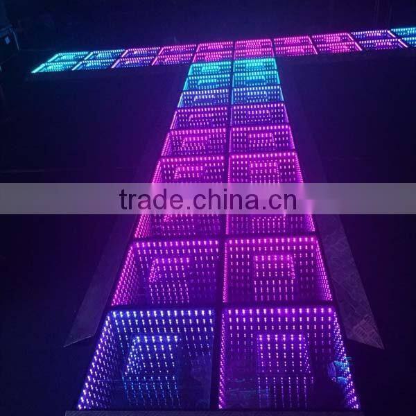 2017 illuminated rgb color changing 3D mirror dance floors