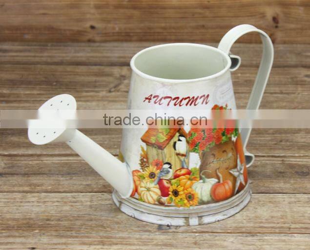 2015 paper decal metal autumn watering can made in china