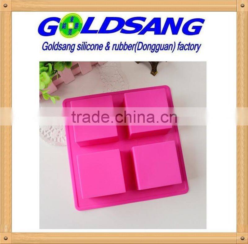 4 square silicone handmake soap mold &cake mold