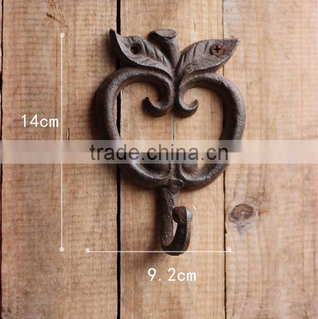 The England style antique cast wrought iron wall key hook