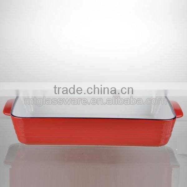 Roundness 13.5"*10"black color casserole dish ceramic/xate