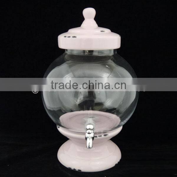 237oz hand mede beverage dispenser match the wood base lid and woodem stand