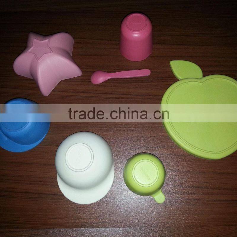 OEM available No pollution Food grade Bamboo Fiber Kids Dinnerware Sets