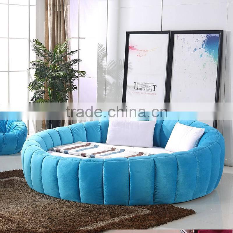 MMD03 sweet pink & blue pumpkin round bed can be customized 2016 alibaba new classic children kids baby furniture