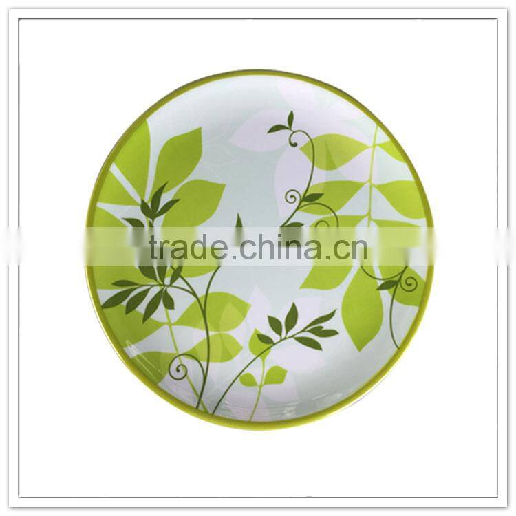 Green and white display meeting party 36cm beaufiful plastic palm leaf plates