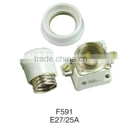 25A E27 screw type ceramic fuse holder fuse base