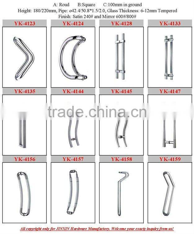 JINXIN stainelss steel hardware square pull handle glass door handle(YK-4189)