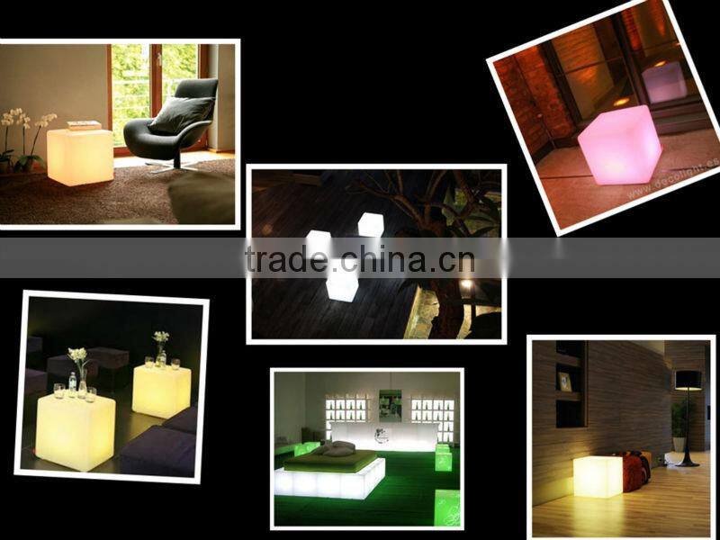 Waterproof outdoor plastic colors change led cube 40cm 50cm 60CM