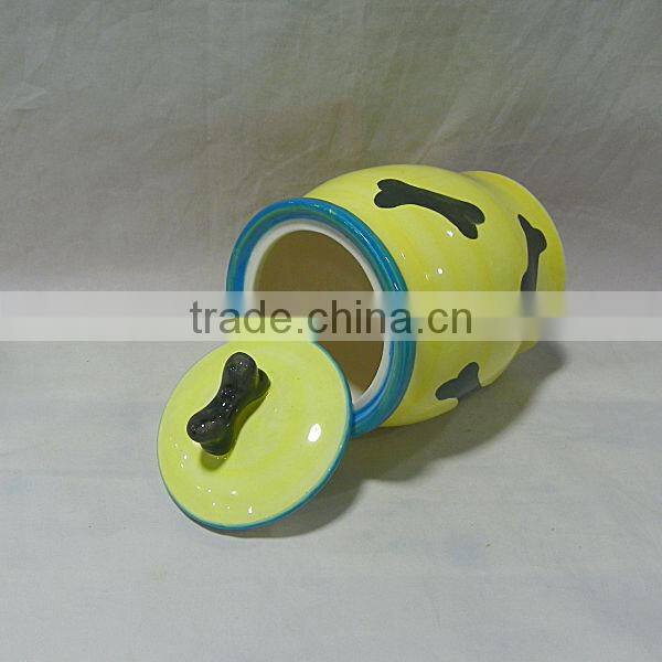Ceramic Dog Food Treat Jar with Lid