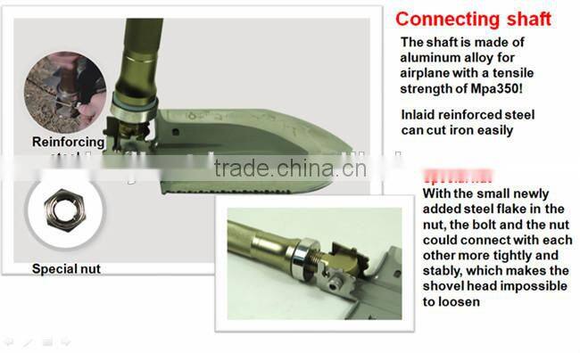 Newest Camping Equipment Survival Shovel Camping Cut Dig Hammer Fire Starter Chain Saw