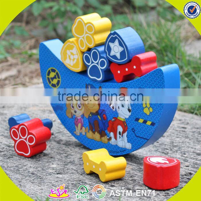 Wholesale creative wooden balance scale toy teaching aid wooden balance scale toy W11F008