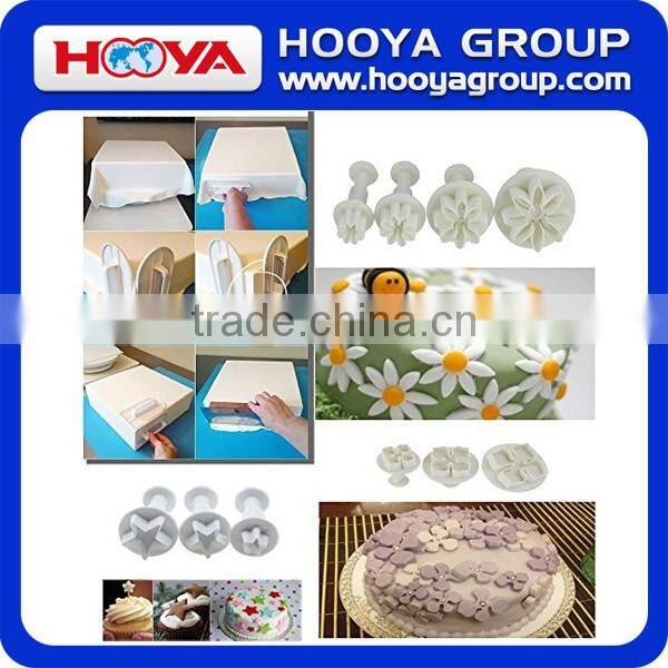 3 Pcs Veined Sunflower Daisy and Gerbera Flower Fondant Cake Sugarcraft Decorating Kit Cookie Mould Icing Plunger Cutter Tools