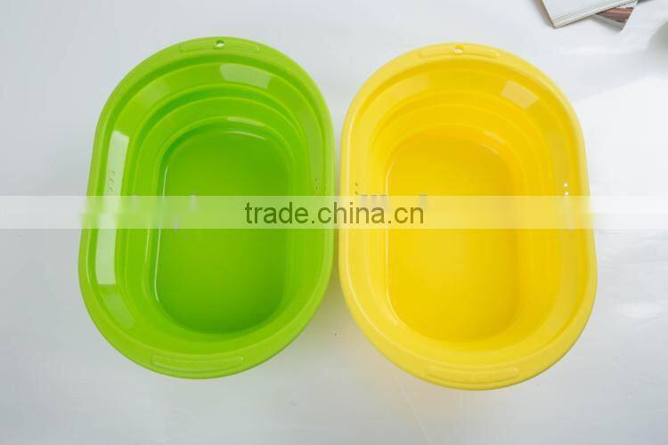 Silicone square shaped folding wash basin,fruit bowl