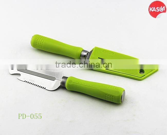 PD-053 Multi Function 4 in 1 peeler knife Fish scraper bottle opener apple peeler corer slicer
