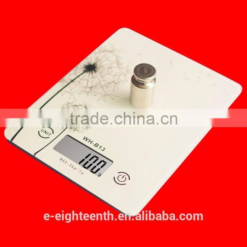 2016 new arrival hot sale Digital Kitchen Scale Compact Electronic Diet Bake Food Postal Scale 11lb 5kg