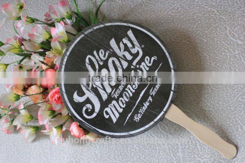 Customized paper fan with wood handle