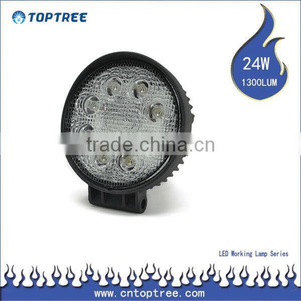 Round 24w LED Off Road Work Light Agricultural machinery Car Led light