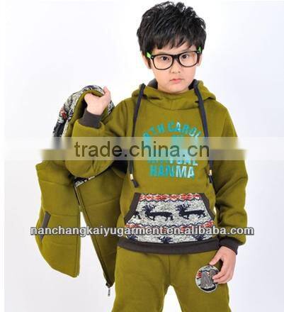 Wholesale winter boy thickening hoodie set
