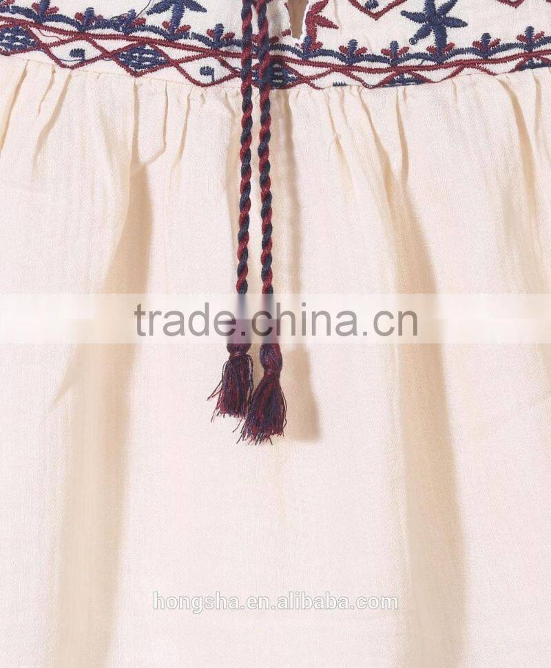 Embroidery Child Clothes Pretty Floral Print Baby Dress HSd6014