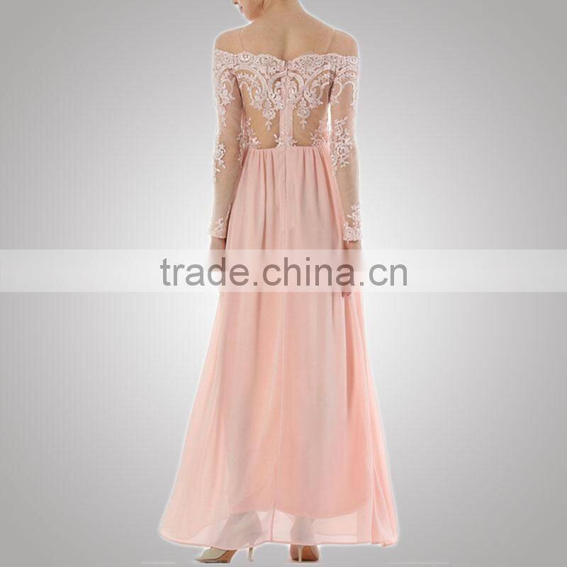 Latest Design Fashionable Preppy Style Evening Dress Long Sleeve Women For Youth