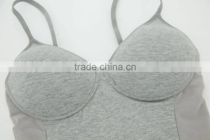 OEM/ODM Service Sexy Women Adjustable Strap Built In Bra Tank Tops Body Underwear For Sleeveless