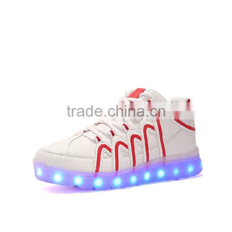 HFJH205 High top flashing light night running sneaker men led shoes