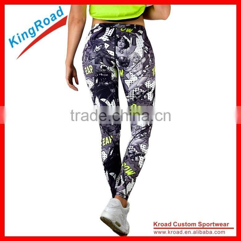 2016 best selling Lady's sublimation custom compression tights