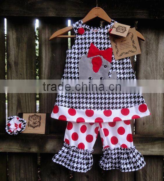 Factory Wholesale Cotton Baby Girl Ruffle ruffled Set Outfits With Hood