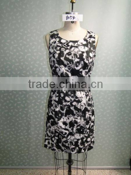 2015 Women casual printed dress pattern