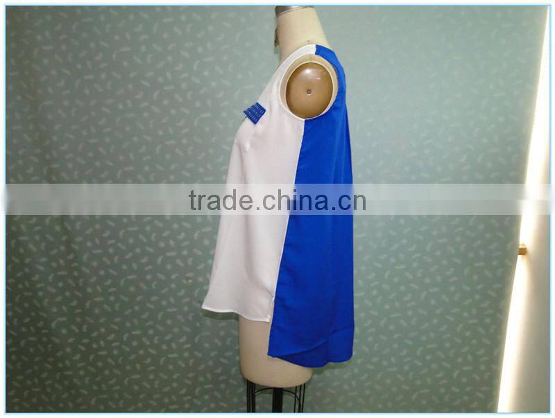 Summer Casual Short Front Long Back Ladies Tops And Blouses 2015